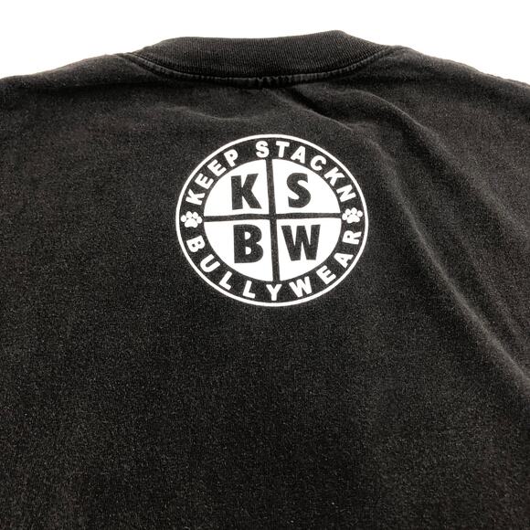 KSBW LARGE Black Keep Stack'n Bully Wear Tee T-Shirt Short Sleeve Crew Neck - Picture 4 of 4
